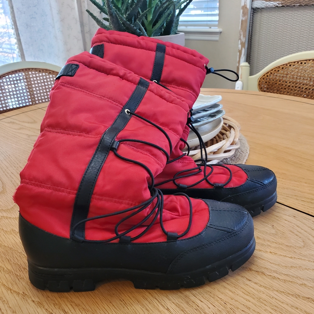 Red and Black Winter Boots
